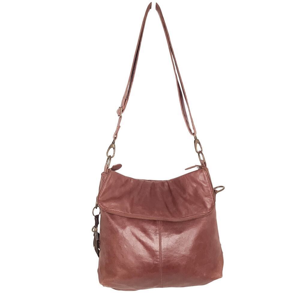 LATICO Brown leather two way messenger bag